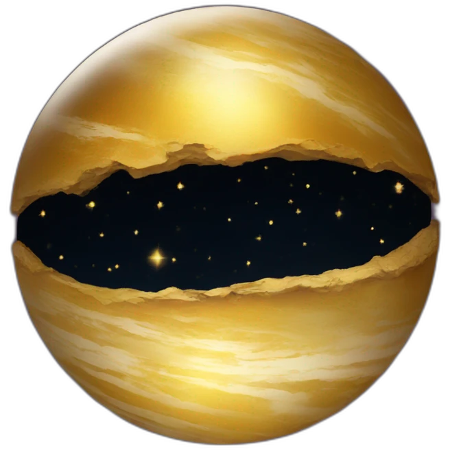 Shining gold colored planet emoji