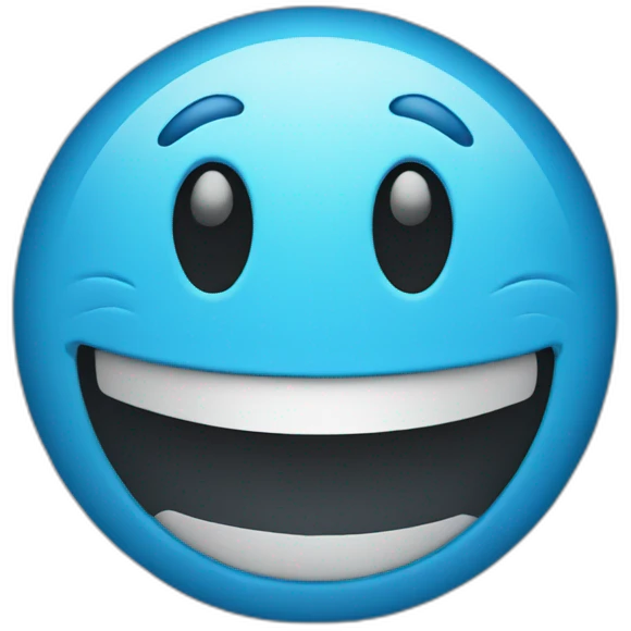 Blue smiley face  emoji