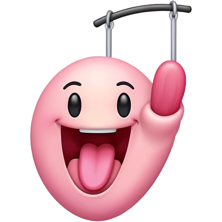 happy emoji face with tongue sticking out to the side, tongue is swinging and moving side to side emoji