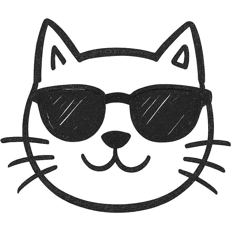 A cat wearing sunglasses emoji