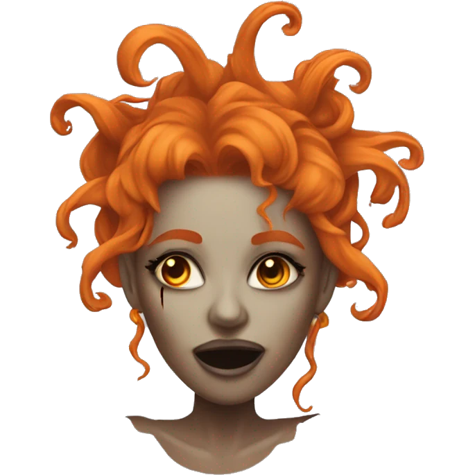 moonlit dance of the undead woman hair orange emoji