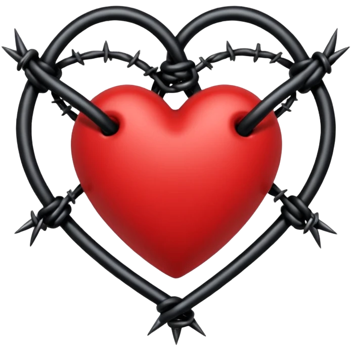 goth heart with red and black barbed wire emoji