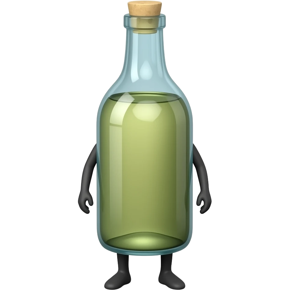 A bottle with legs without arms emoji