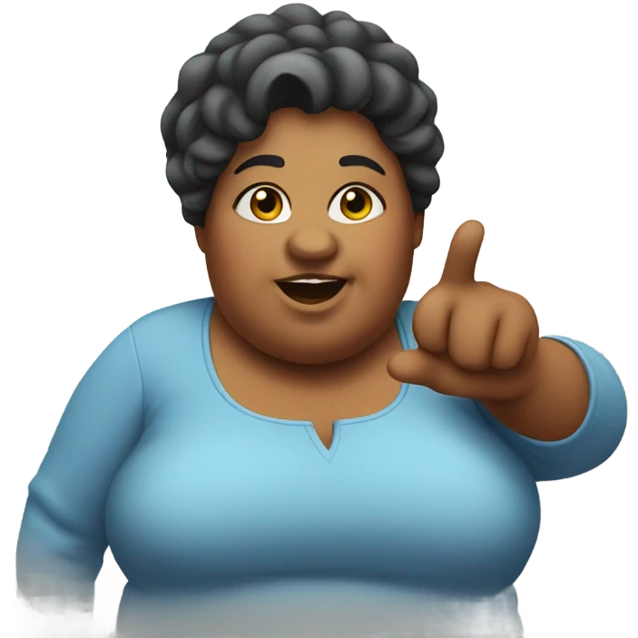 fat woman pointing up emoji