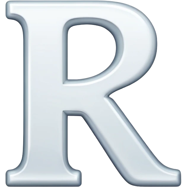 Generate the letter R with a white background in emoji form. emoji