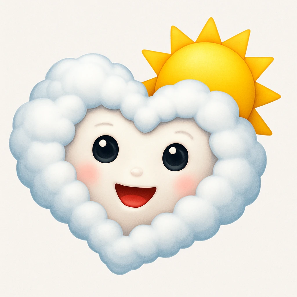 cloud heart emoji with a sun emoji