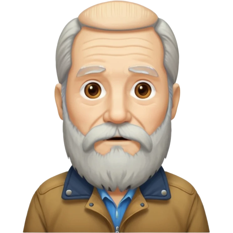 long ,bearded elderly with old jacket emoji