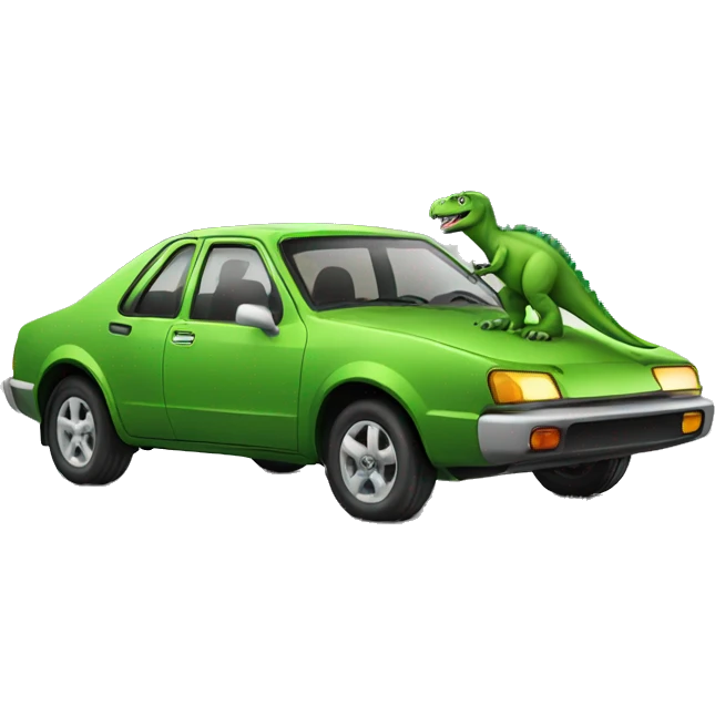 dino on car emoji