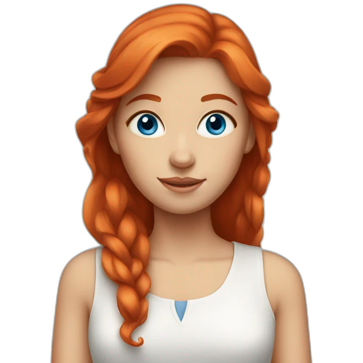 Red haired Girl with blue eyes emoji