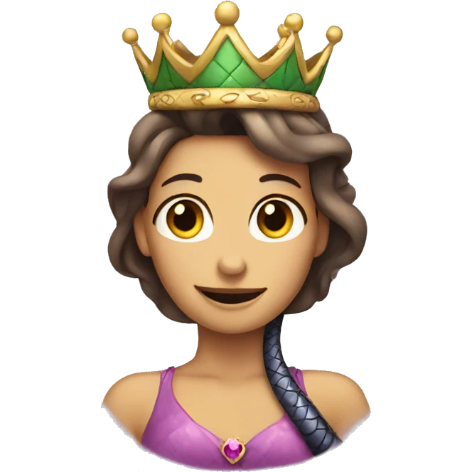 Snake wearing princess crown emoji