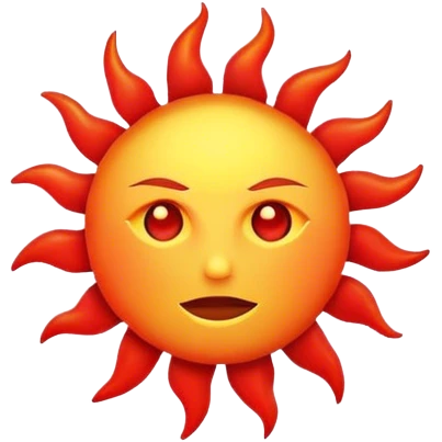 Scary sun emoji