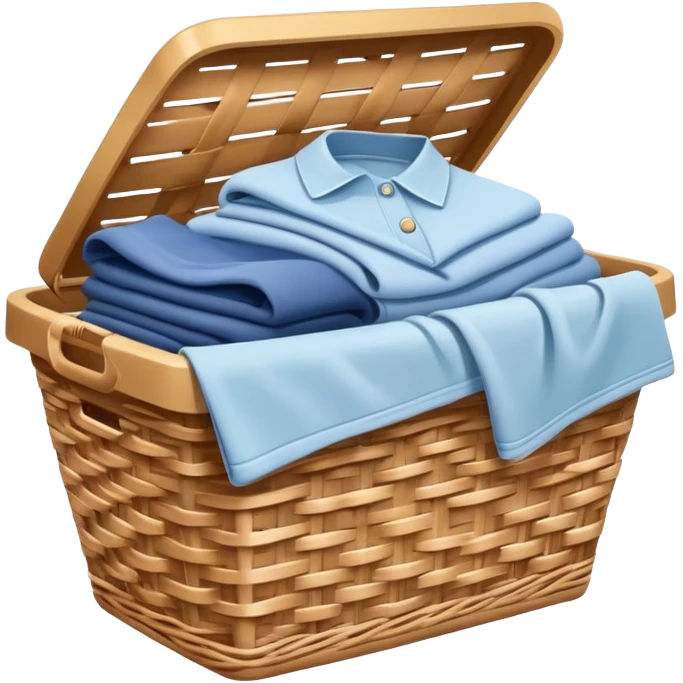 laundry basket with clean clothes emoji