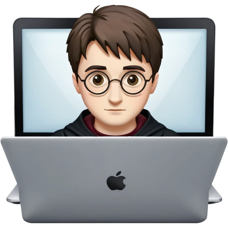 harry potter behind of his laptop emoji