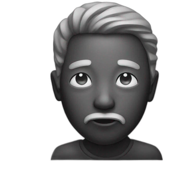 blind soul black and white emoji