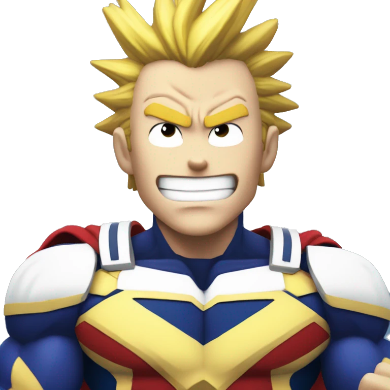 All might with his fist up, Smiling, saying "We can only hope for the best" emoji