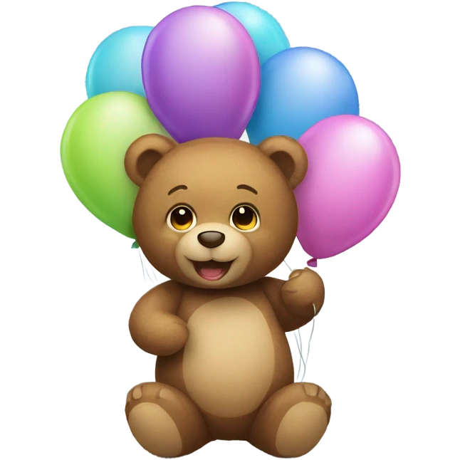 teddy bear holding balloons  emoji