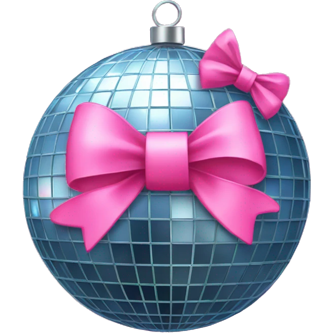 disco ball with pink bow emoji