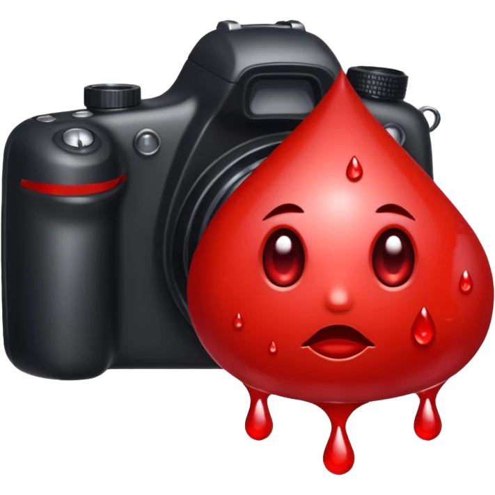 camera full of blood drops emoji
