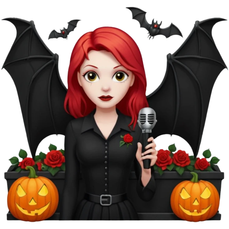 Chris motionless  🕸🦇🎃🥀⚰️🖤🪦🎶🎤👩‍🦰 emoji