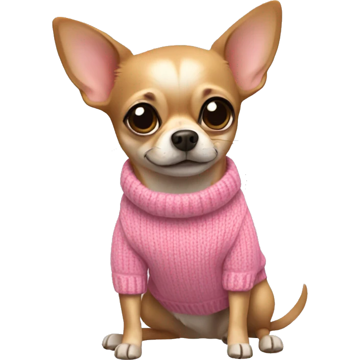 chihuahua with a pink sweater  emoji