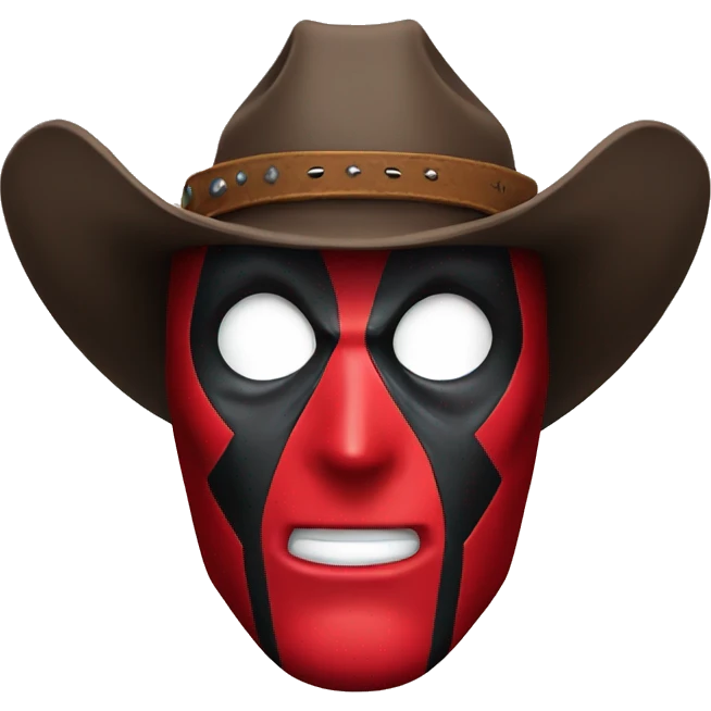 deadpool head with cowboy hat emoji