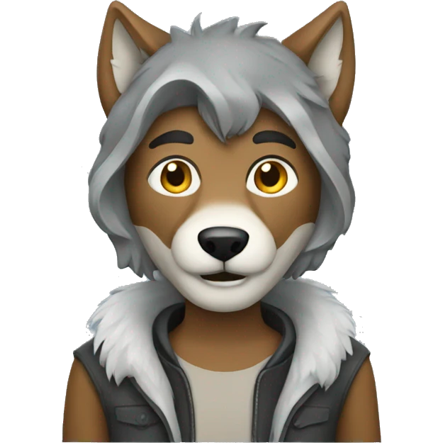 Guy wearing a wolf costume emoji