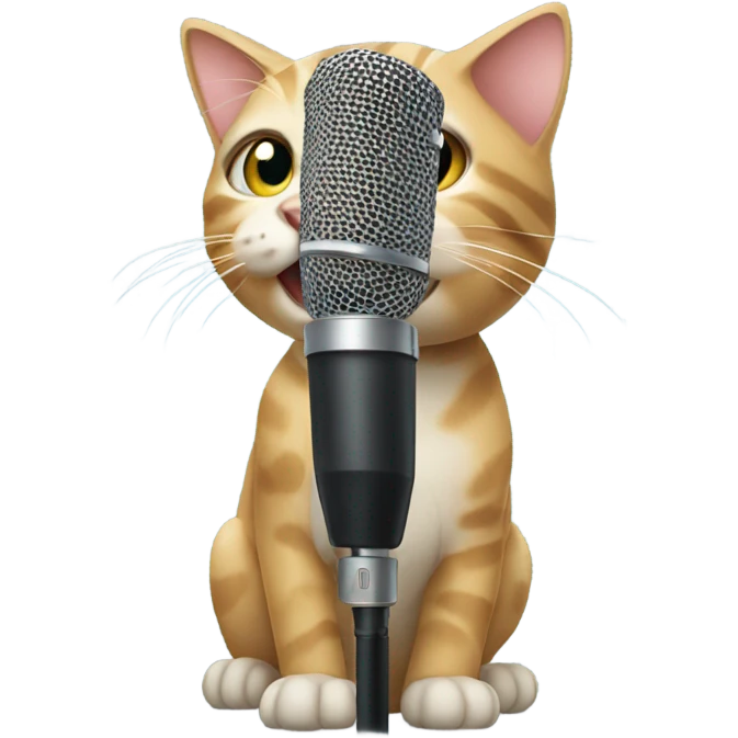 Cat with microphone  emoji