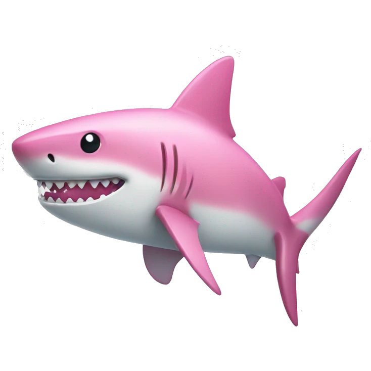 a pink shark wearing a white bow emoji