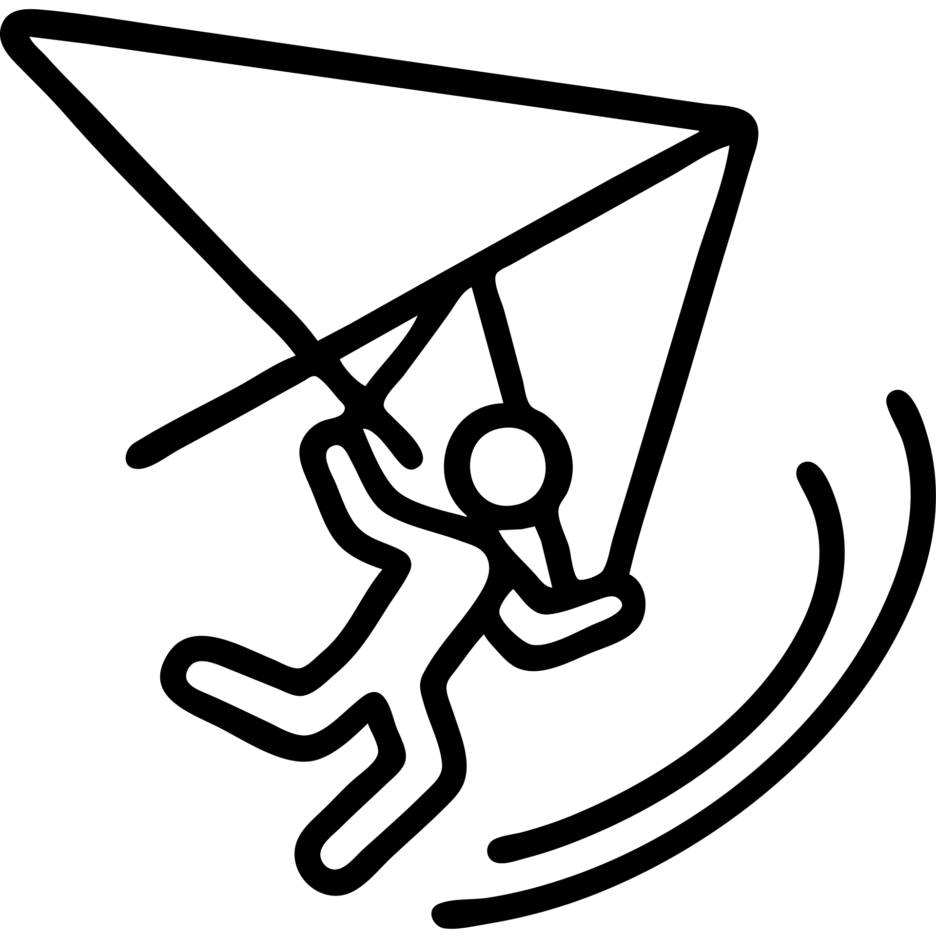 hang glider with a pilot doing a trick, energetic lines, outlined icon with no fill emoji