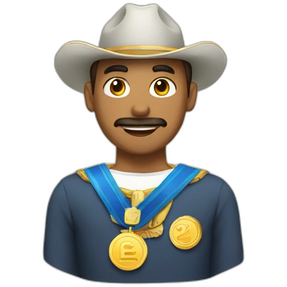 Hombre con medalla colgando emoji