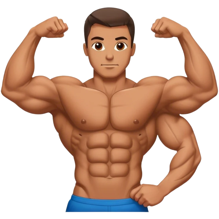 bodybuilder laying down abs exercise emoji