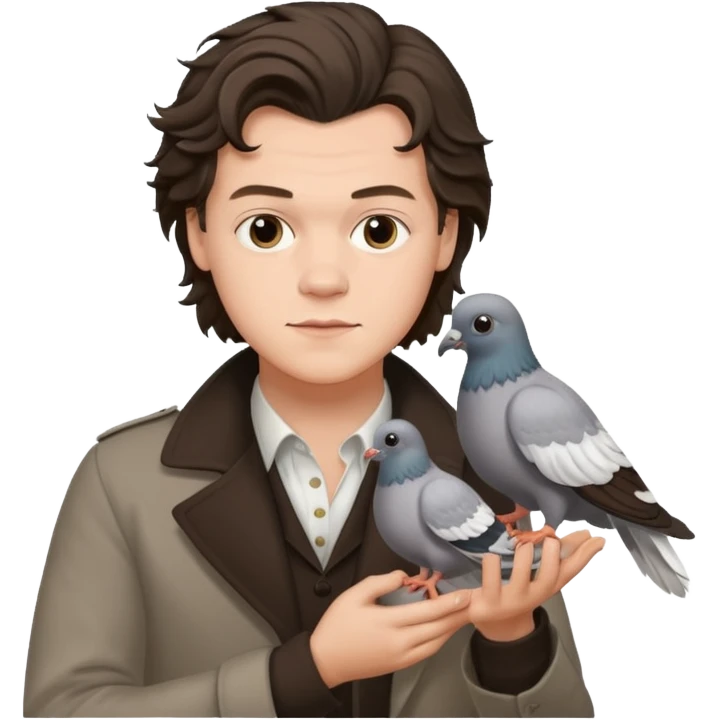 harry styles holding a pigeon emoji