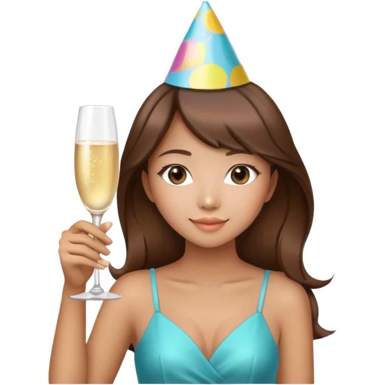 Pretty Asian girl with brown hair  21st birthday  emoji