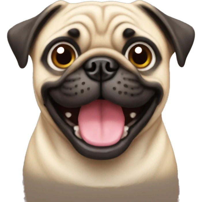 Happy pug emoji
