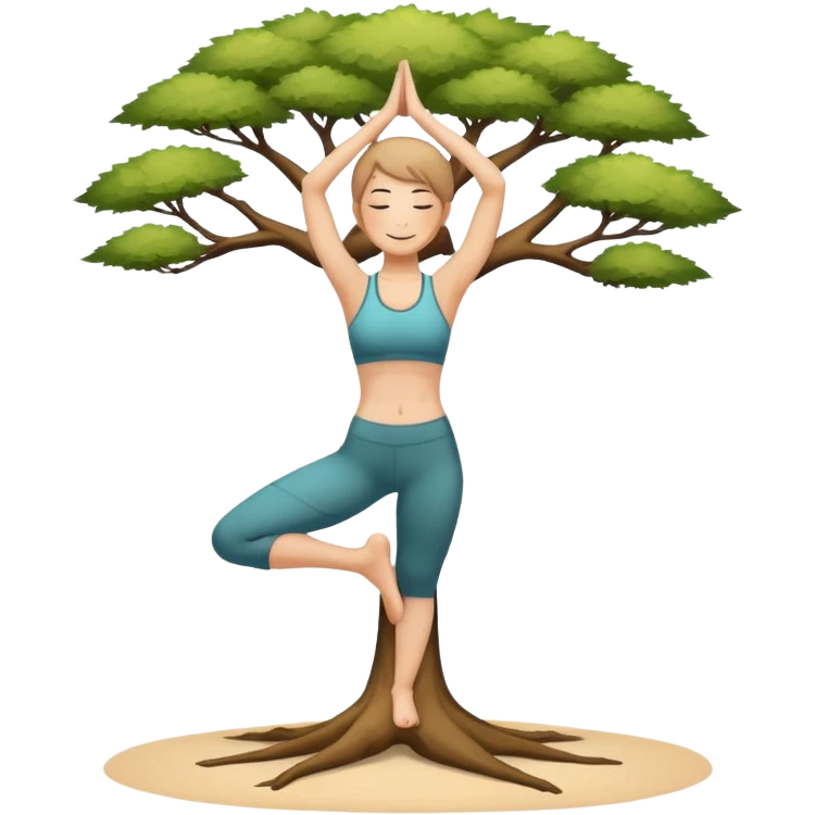 person in tree pose yoga balance emoji