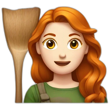 Femme rousse, avec une hache de bûcheron emoji