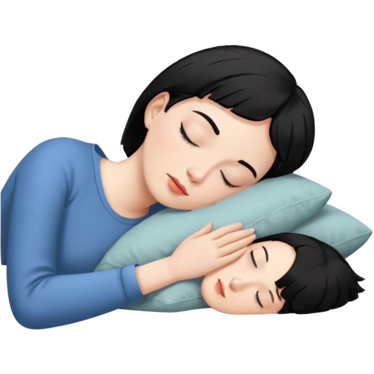 Mulher branca de cabelo preto curto  dormindo  emoji