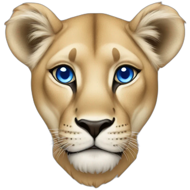 Lioness with blue eyes emoji