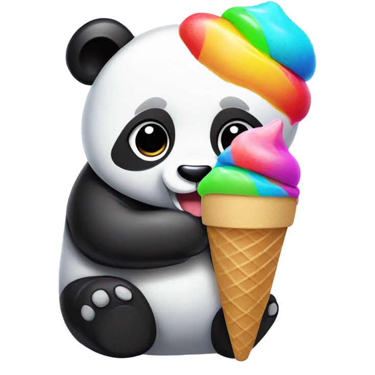 Panda eating icecream emoji