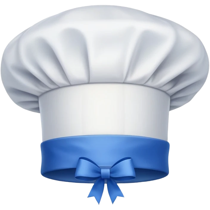 A chef's hat with a blue ribbon. emoji