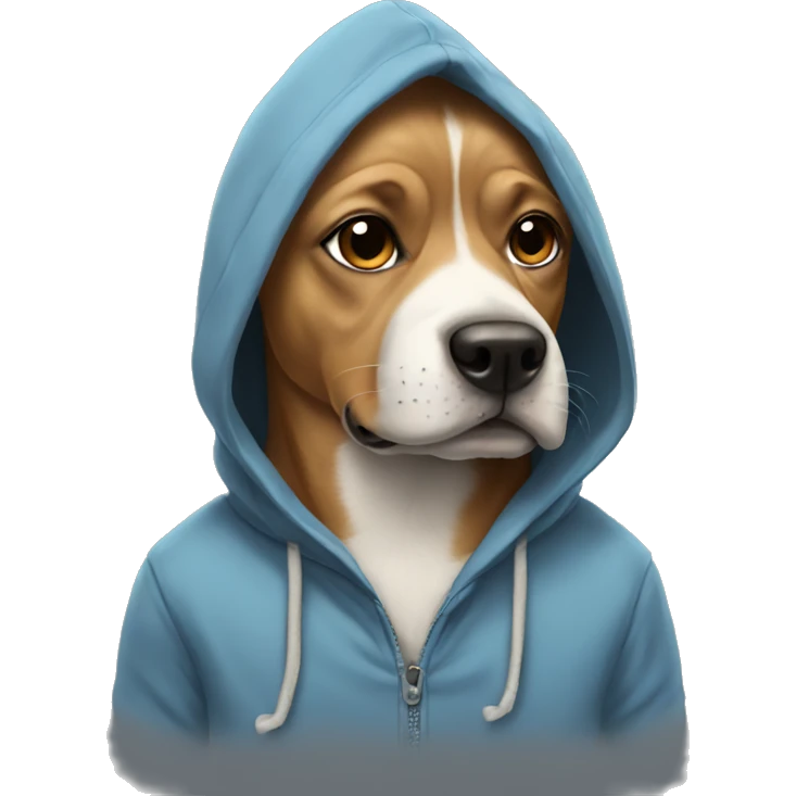 Dog wearing a hoodie  emoji