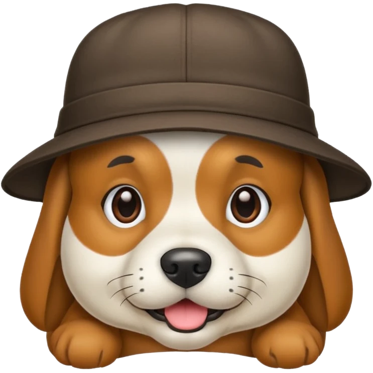 A dog in a hat.

 emoji