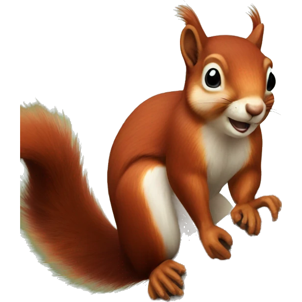 red squirrel painted emoji