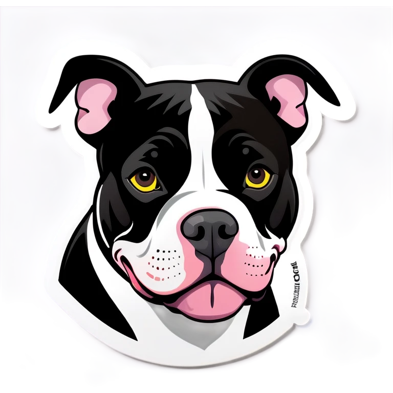 Black and white  pitbull emoji