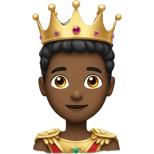 black hair boy with crown emoji