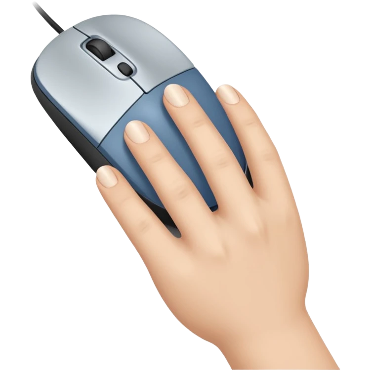 the hand using the mouse emoji