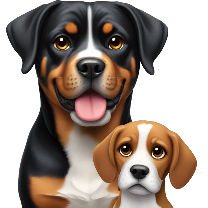 Rottweiler and a beagle emoji