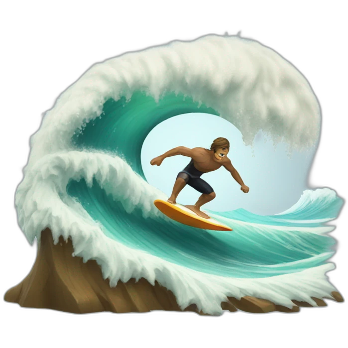 tsunami-surfer emoji