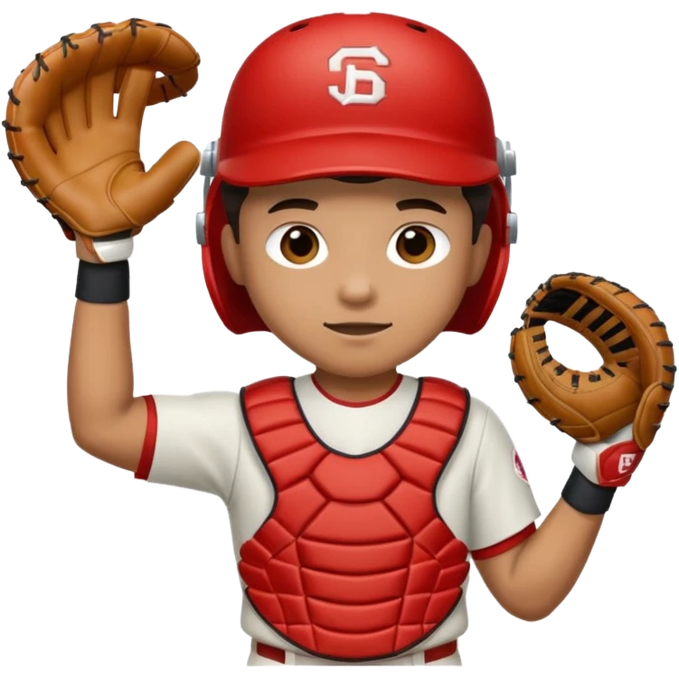 Baseball player with a catchers mitt emoji
