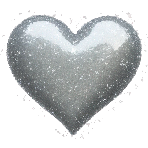 Glitter silver heart emoji
